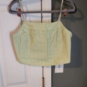 Green sleeveless crop with fitted bustier style